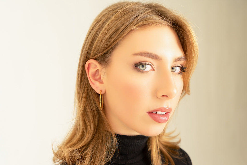 Minimalistische Creolen – 18 Karat vergoldet