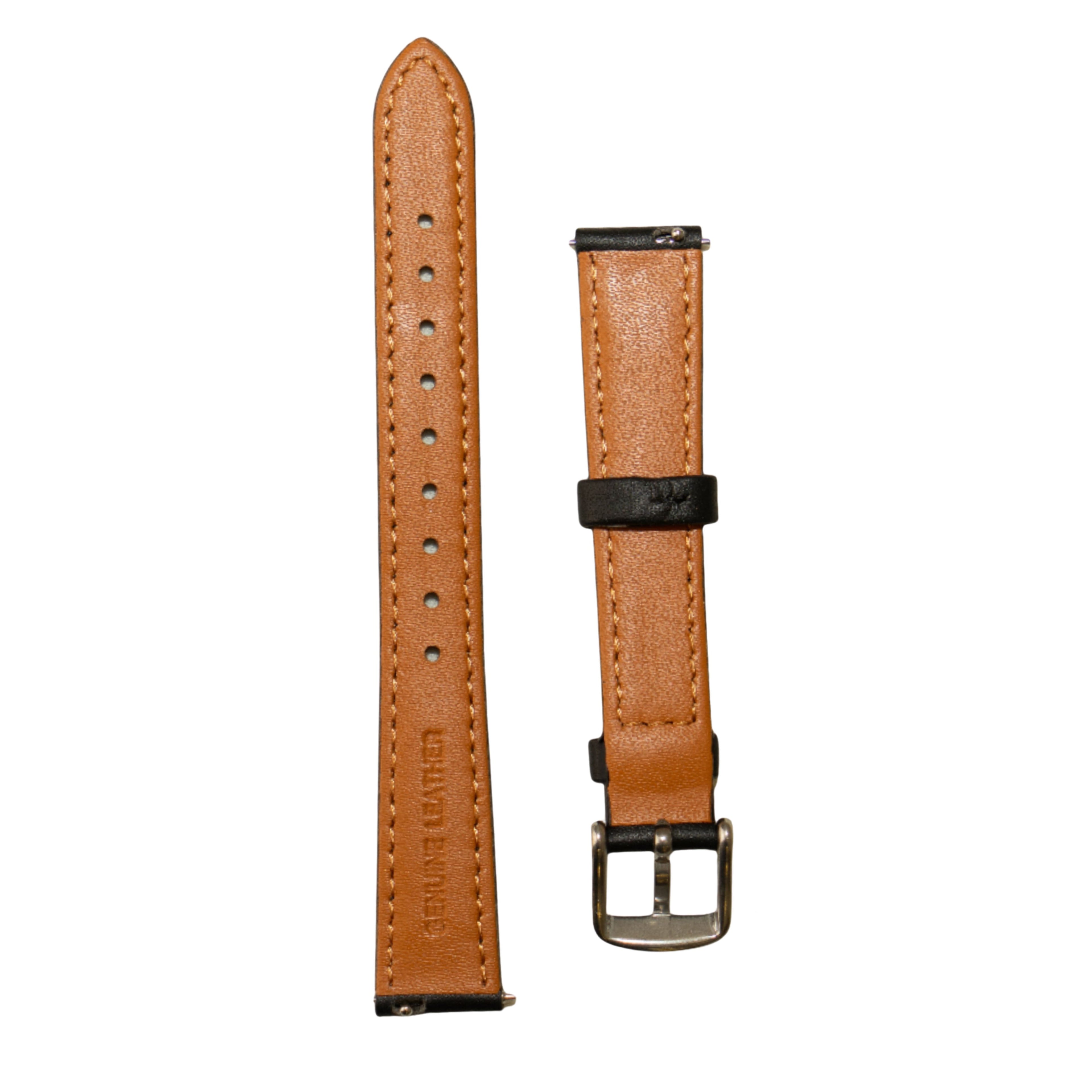 PERLÉVA Glattlederarmband – Schwarz/Silber