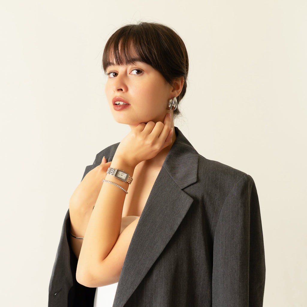 PERLÉVA Amélie Chunky Doppel-Creolen – Silber