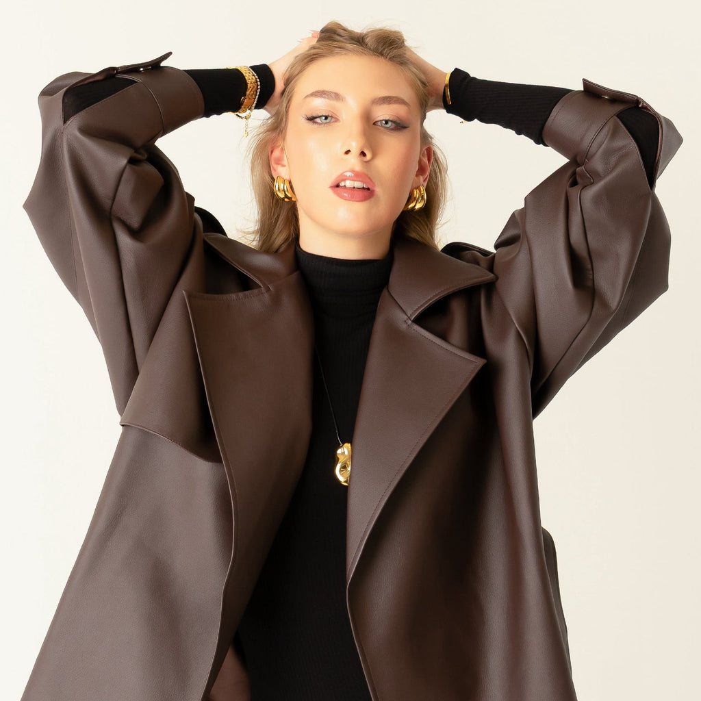 PERLÉVA Amélie – klobige Doppel-Creolen – 18 Karat Gold