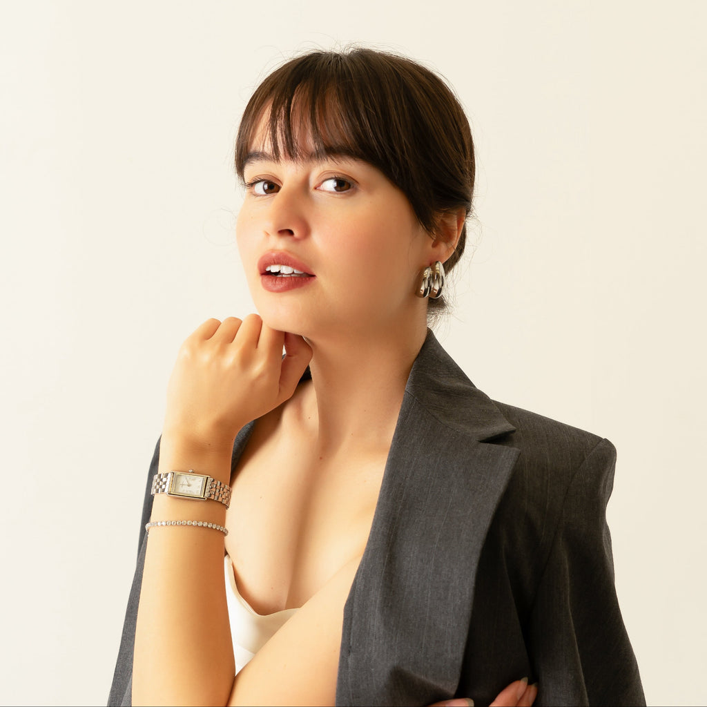 PERLÉVA Amélie Chunky Doppel-Creolen – Silber