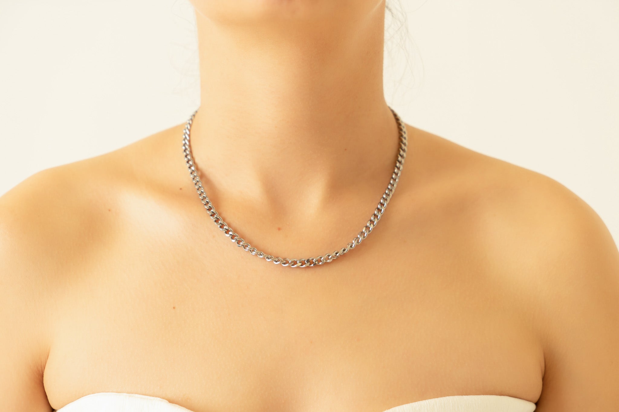 Klassische Panzerkette – Silberner Edelstahl