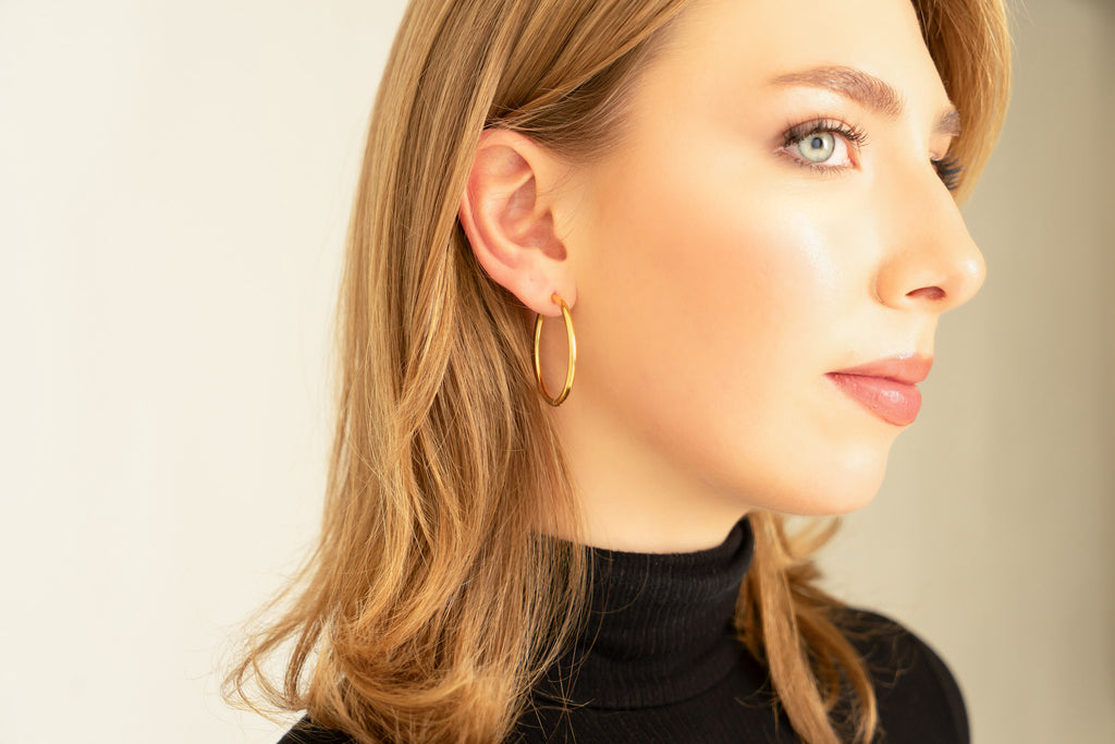 Minimalistische Creolen – 18 Karat vergoldet