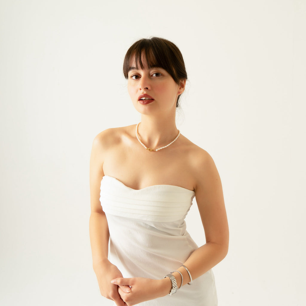 Süßwasserperlenkette – 18 Karat vergoldeter Verschluss