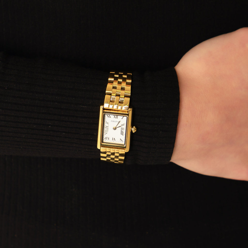 PERLÉVA Zeitlose Evie Uhr – 18 Karat Gold
